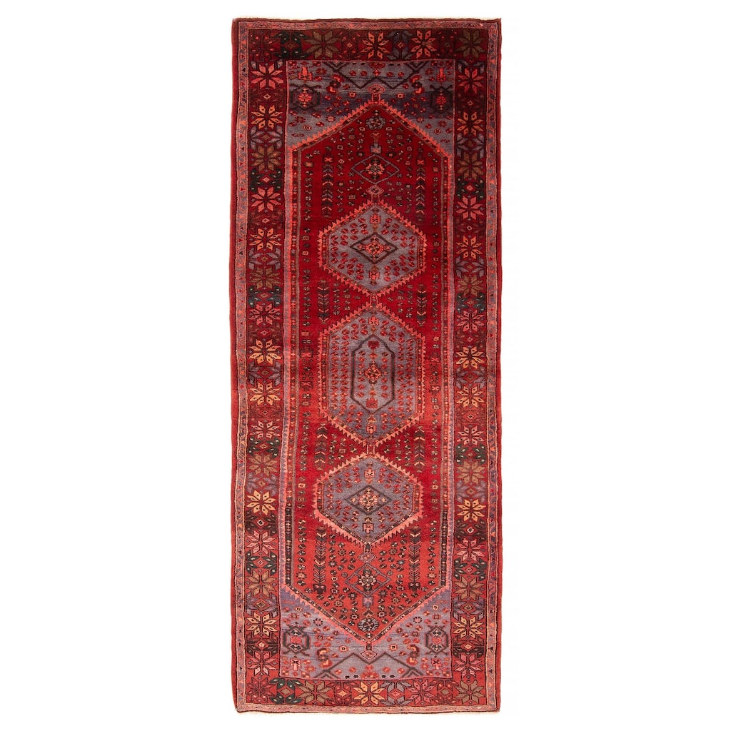 ECARPETGALLERY Hand-knotted Anadol Red Wool Rug - 3'7 x 9'7