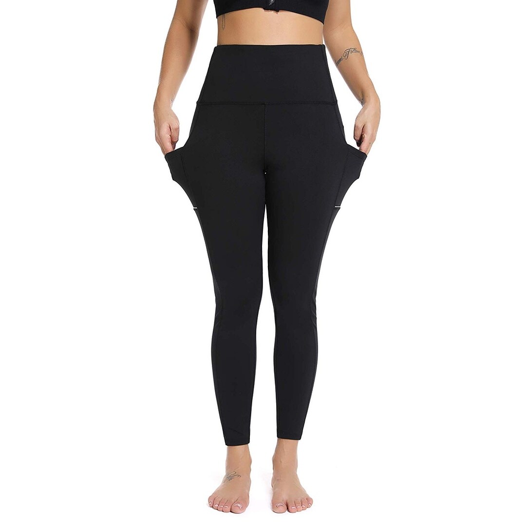 black yoga pants with pockets
