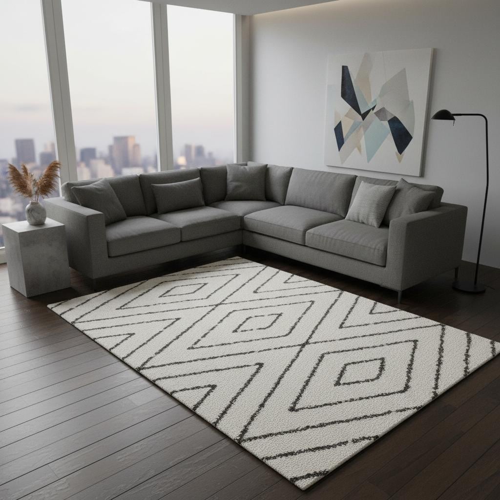 HomeRoots Geometric Modern Rectangle Area Rug - 8' X 11'