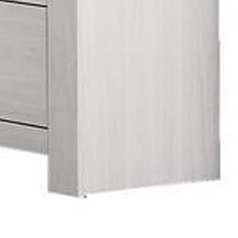 Kopa 58 Inch Wide Dresser with 6 Drawers, Black Handles, White Wood Finish