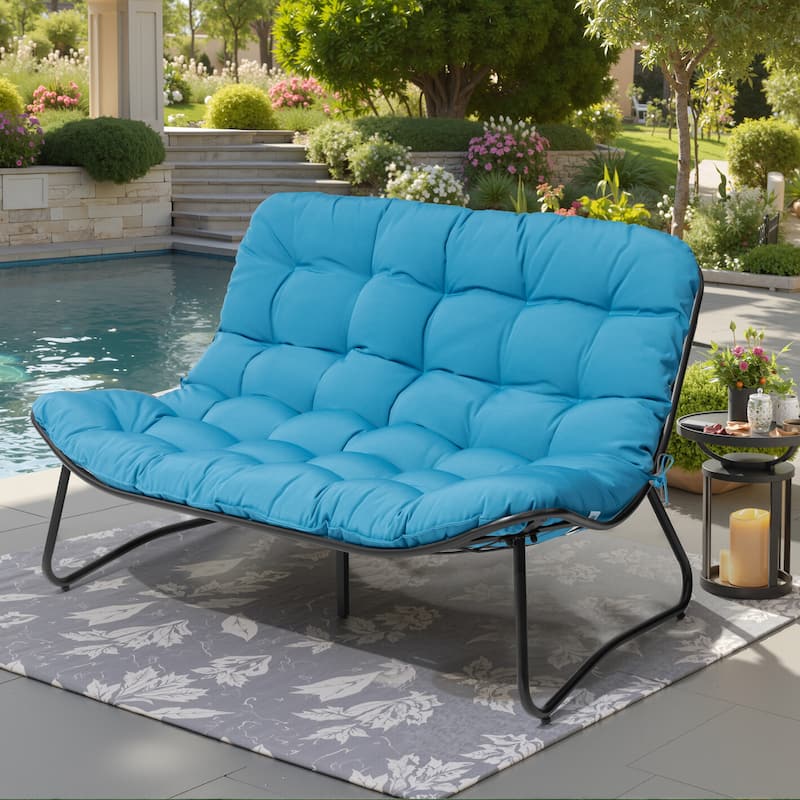 VredHom Double Papasan Loveseat Chair with Cushion Indoor Outdoor