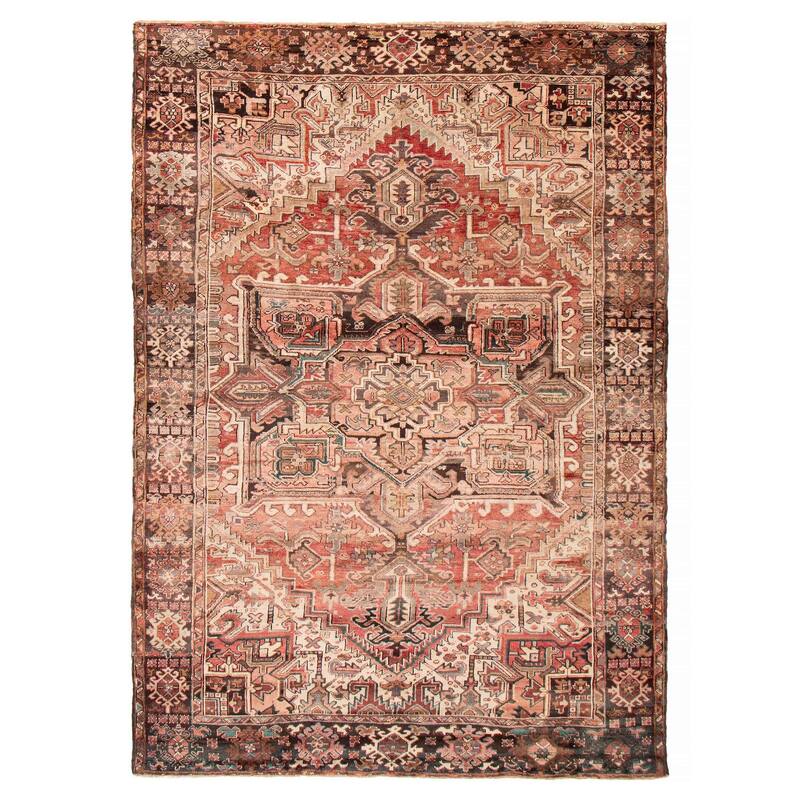 ECARPETGALLERY Hand-knotted Sarabi Red Wool Rug - 7'9 x 11'1 - Red - 7'9 x 11'1