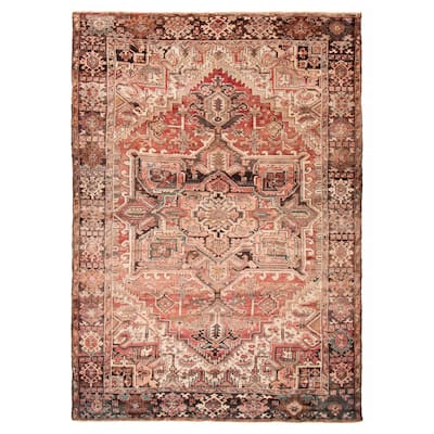 ECARPETGALLERY Hand-knotted Sarabi Red Wool Rug - 7'9 x 11'1