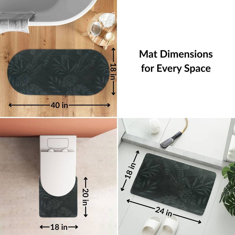 Decorative 3-Piece Bath Mat Set Includes Standard, Runner, and Contour