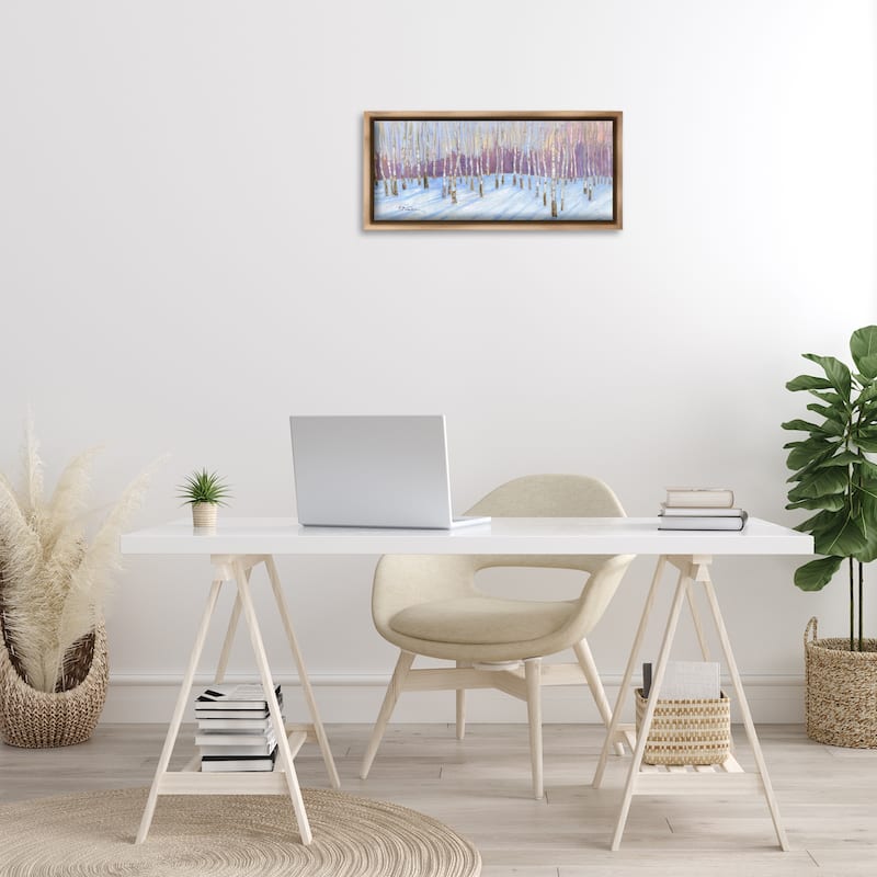 Stupell Niveous Birch Tree Grove Framed Floater Canvas Wall Art Design By Paul Brent