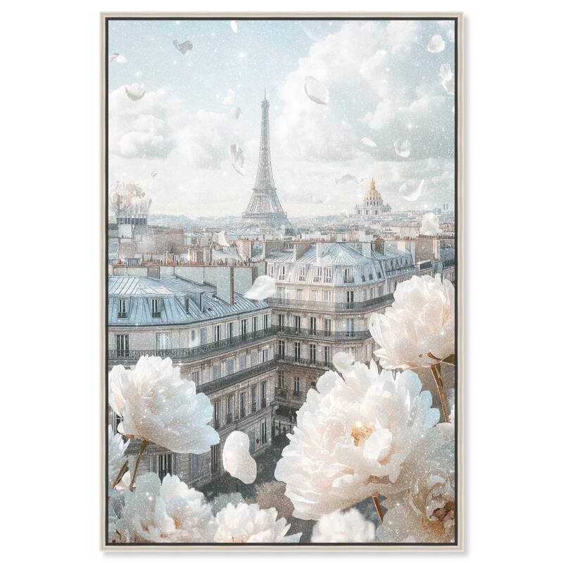 Peonies Over Paris Canvas by Art Remedy - Silver - 10" x 15"