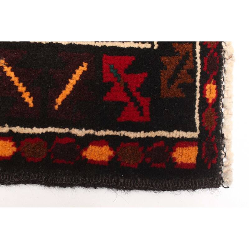 ECARPETGALLERY Hand-knotted Teimani Black Wool Rug - 2'11 x 5'0