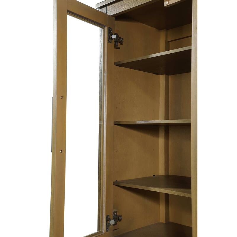 Kensington 16-28 Inch Bath Storage Glass Cabinet