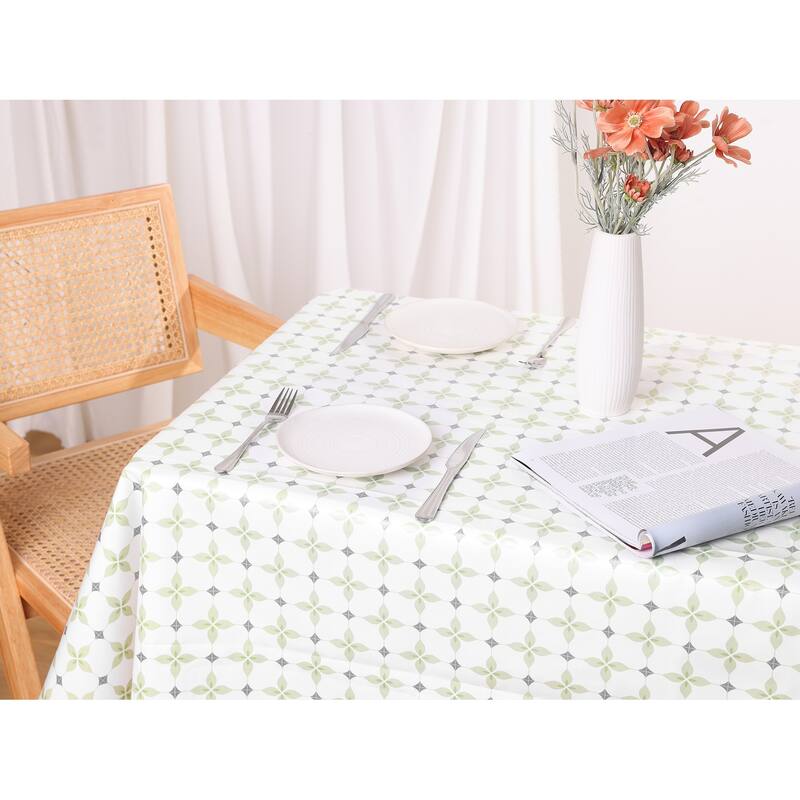 1 Pack Rectangle Tablecloth, Faux PU with Tassel Table Cover for Restaurant or Daily Gathering