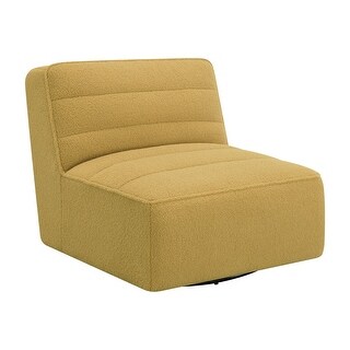 35 Inch Accent Swivel Chair, Channel Tufted, Armless Low Profile ...