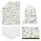 preview thumbnail 2 of 4, Floral Leaf Collection Girl 4pc Nursery Crib Bedding Set - Green White Boho Watercolor Botanical Woodland Tropical Garden