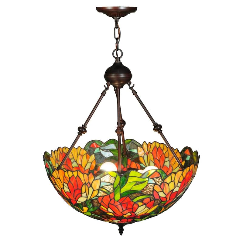 Meyda Tiffany Lamella 3 Light 20.25" Wide Hand-Crafted Pendant with