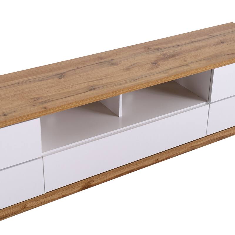 70.8" TV Stand with Multi-Functional Storage and Door Rebound Device for TVs Up to 80"