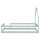preview thumbnail 7 of 6, Light Green Twin Pine Floor Bed with House-shaped Headboard