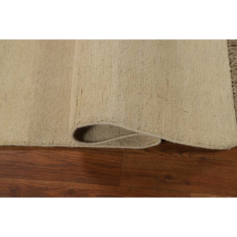 Modern Gabbeh Oriental Accent Rug Handmade Beige Wool Carpet - 2'9"x 4'0"