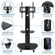 preview thumbnail 3 of 3, Mount-It! Mobile TV Stand with Rolling Casters & Glass Shelving - Fits 32"-55" Displays - Black