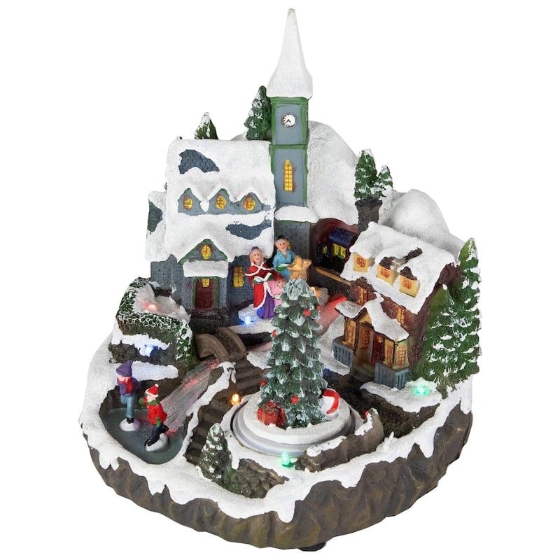 LED Lighted Animated and Musical Christmas Village Display Decoration - 9.25"