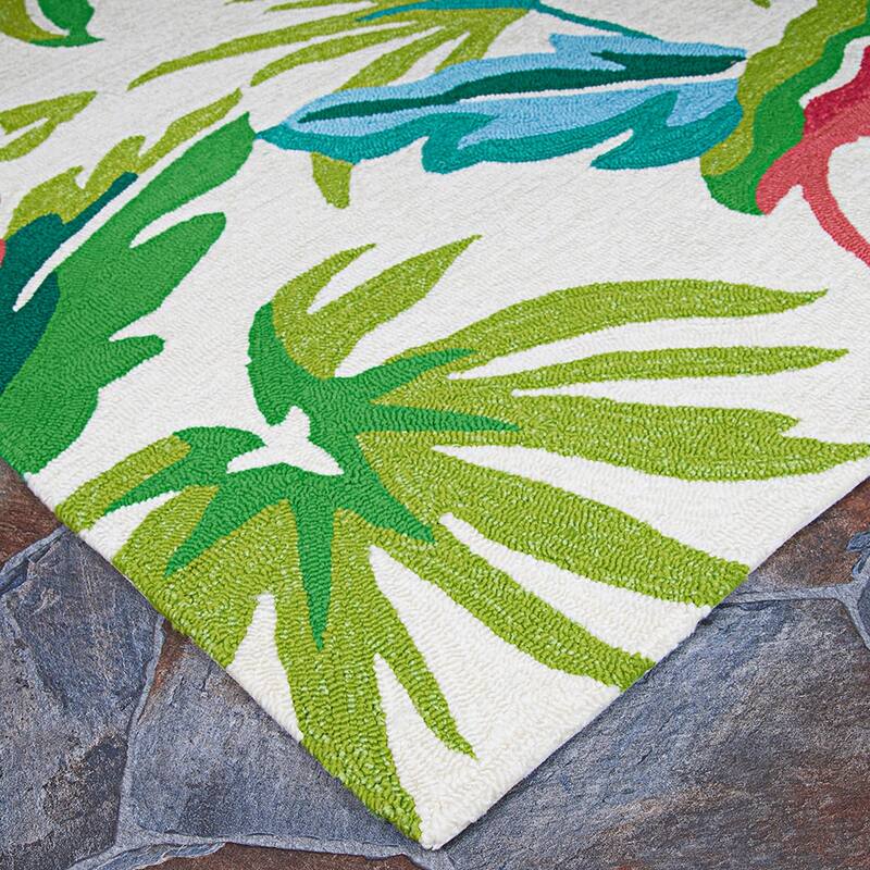 Miami Keyes Ivory- Pink Indoor/ Outdoor Area Rug
