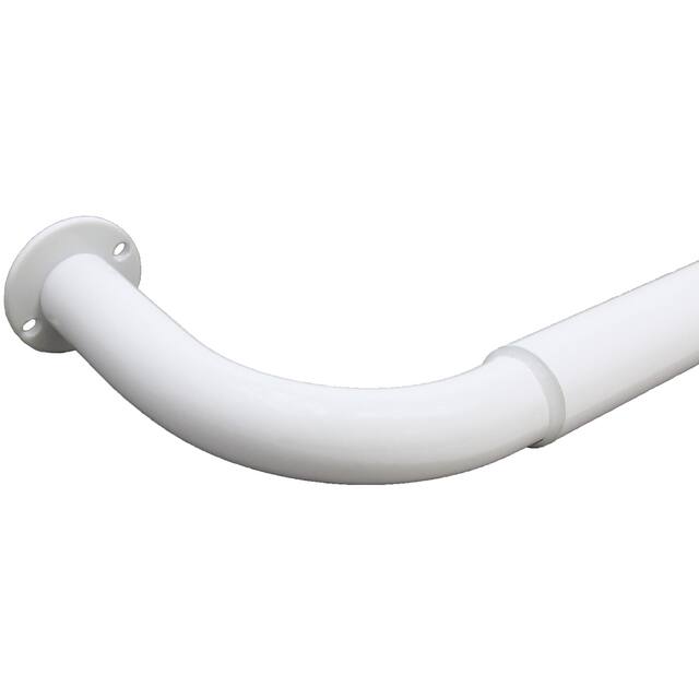 Energy-saving Wraparound Adjustable French Blackout Curtain Rod Set - 52"-96" - Glossy White