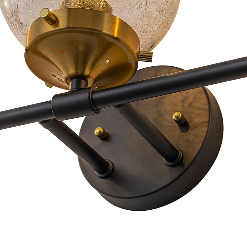 Crackled Glass Globe Wall Sconce Modern Vanity Light