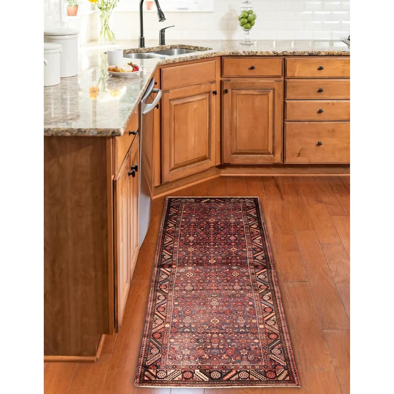 ECARPETGALLERY Hand-knotted Andelz Dark Navy Wool Rug - 3' 9" x 10' 5"