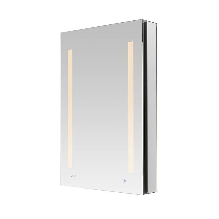 AQUADOM Signature Royale 24W LED Medicine Cabinet Defogger, 3X LED Vertically Adjustable Magnifying Mirror, Electrical Outlets