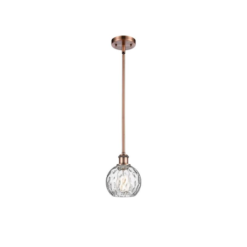Innovations Lighting Athens Water Glass 1 Light 6" Mini Pendant - Antique Copper