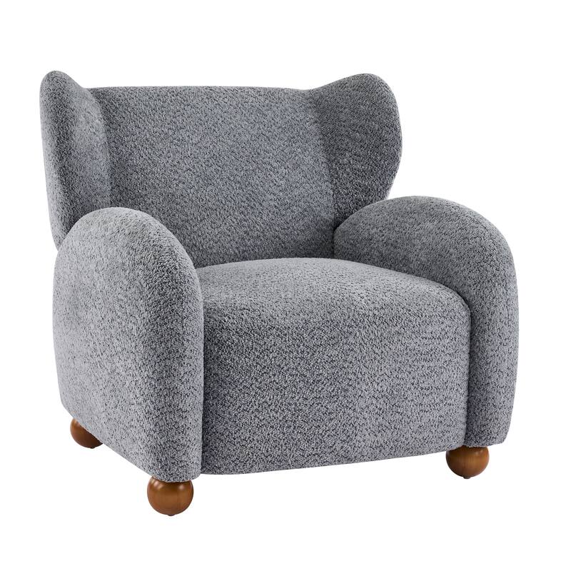Christopher Knight Home - Wingback Modern Upholstered Club Chair with Wooden Legs