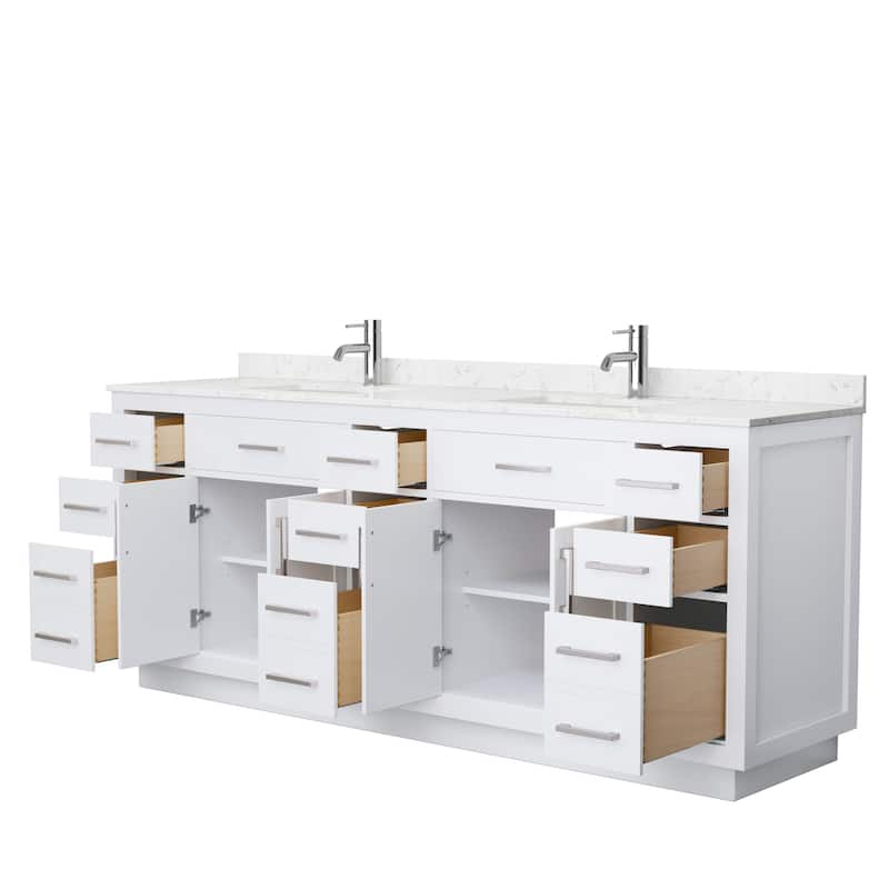 Beckett TK 84-inch Double Vanity, Cultured Marble Top