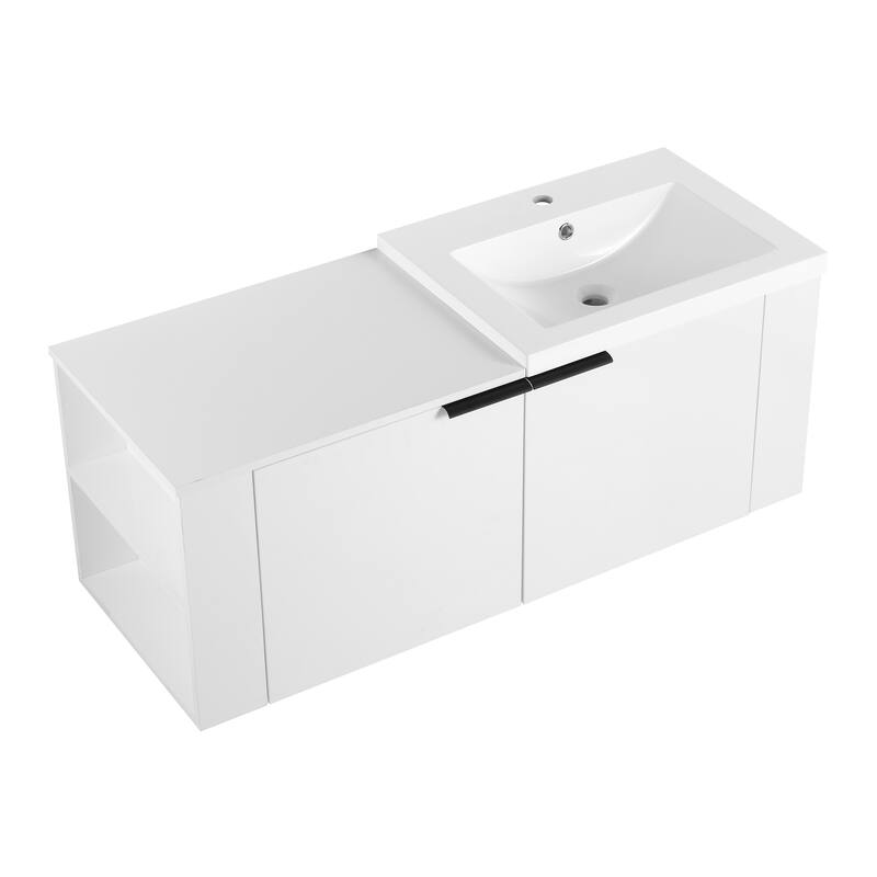 48" Oak Bathroom Vanity Sink Cabinet Set with Soft-Close Doors, Modern Bathroom Storage Solution