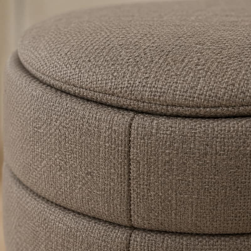 Aria Home Modern Cylinder Ottoman with Hidden Storage Upholstery Seat