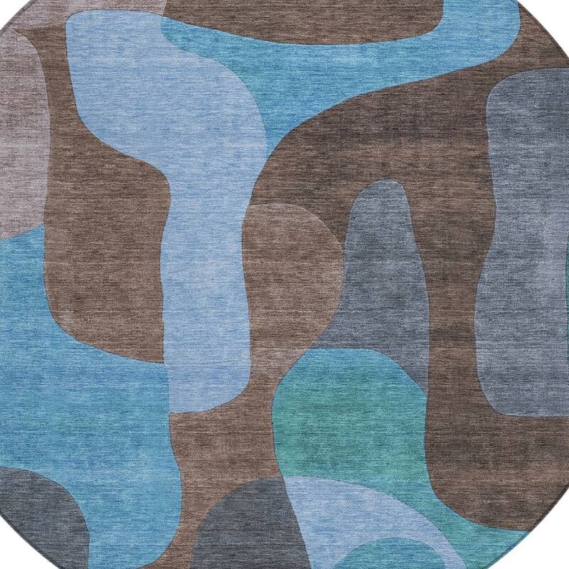 HomeRoots Abstract Transitional Rectangle Outdoor Rug