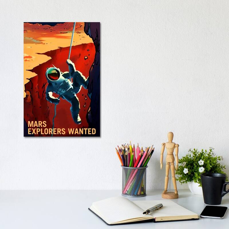 iCanvas "Explorers Wanted" by NASA Canvas Print - 12x8x0.75