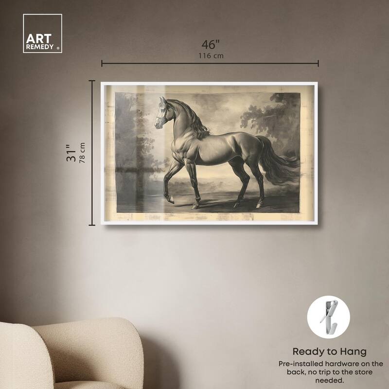 Sketch of a Stallion Shadowbox by Art Remedy