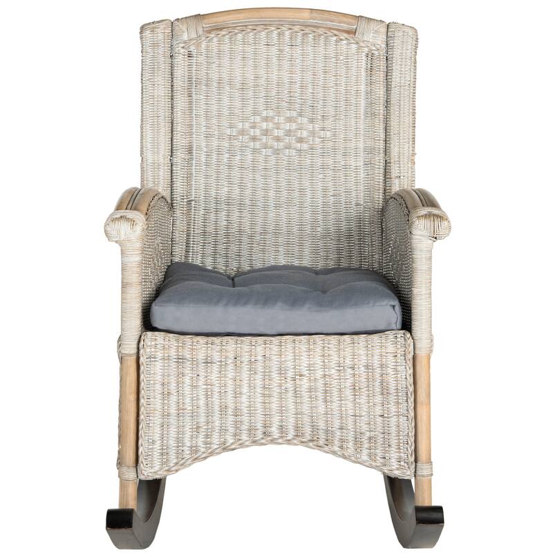 SAFAVIEH Secunda Antique Grey Rocking Chair - 25" x 35.4" x 40" - 25Wx35Dx40H - Antique Grey