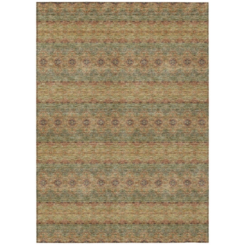 HomeRoots Floral Medallion Transitional Rectangle Outdoor Rug