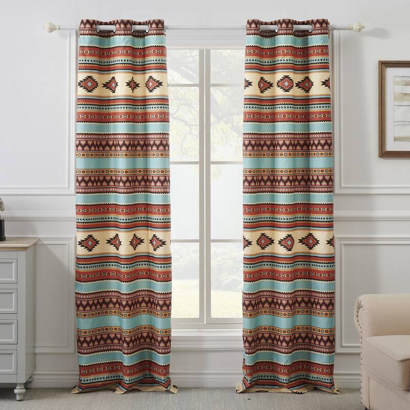 Greenland Home Fashions Red Rock Curtian Panels (Set of 2) - 84 W x 84 L