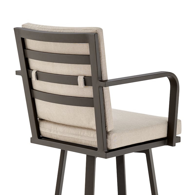 Don Black or Brown All Weather Outdoor Patio Bar Height Swivel Stool