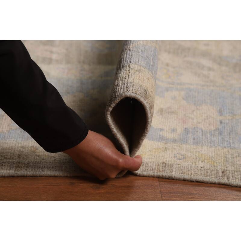 Vegetable Dye Oushak Turkish Rug Handmade Transitional Wool Carpet - 7'11"x 9'10"