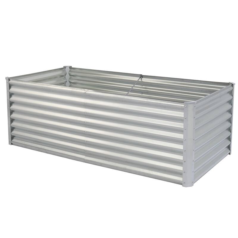 Extra Deep Galvanized Steel Raised Garden Bed 24 Inch High Rust Resistant Planter Box for Vegetables Flowers - 70.9 x 37 x 23.6