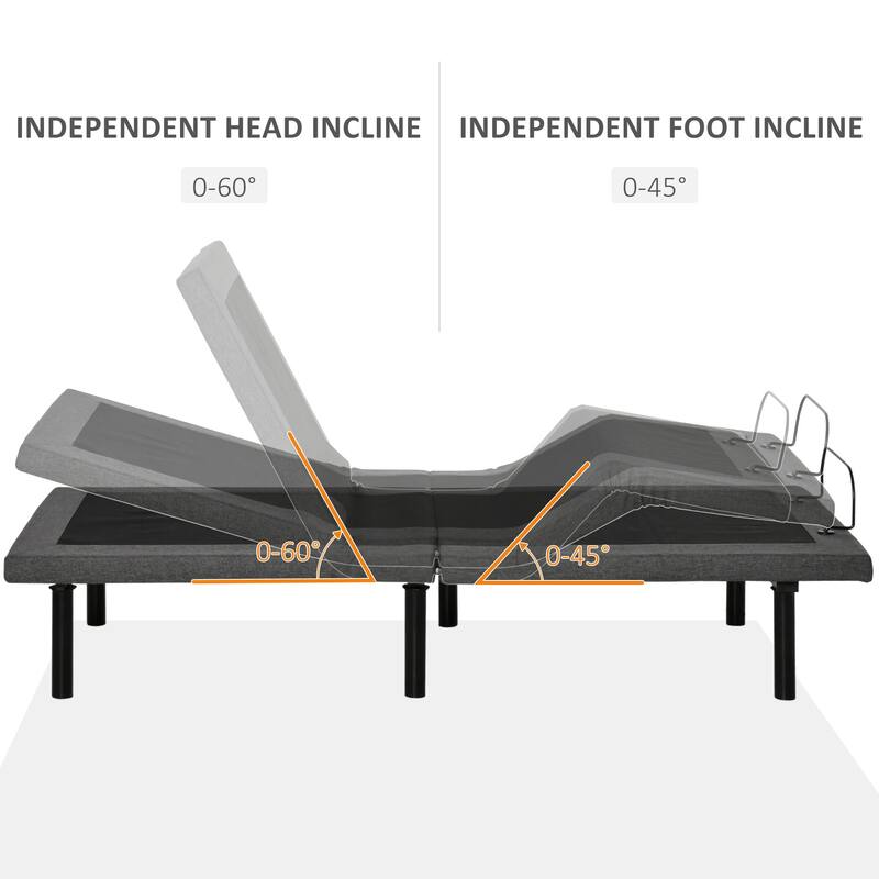 Twin XL Size Steel Adjustable Foldable Bed with Zero Gravity Position and Wireless Remote