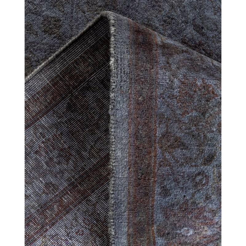 Overton Hand Knotted Wool Vintage Inspired Modern Contemporary Overdyed Gray Area Rug - 3' 2" x 5' 2"
