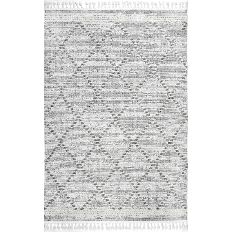 Nuloom Skylar Textured Trellis Tassel Area Rug