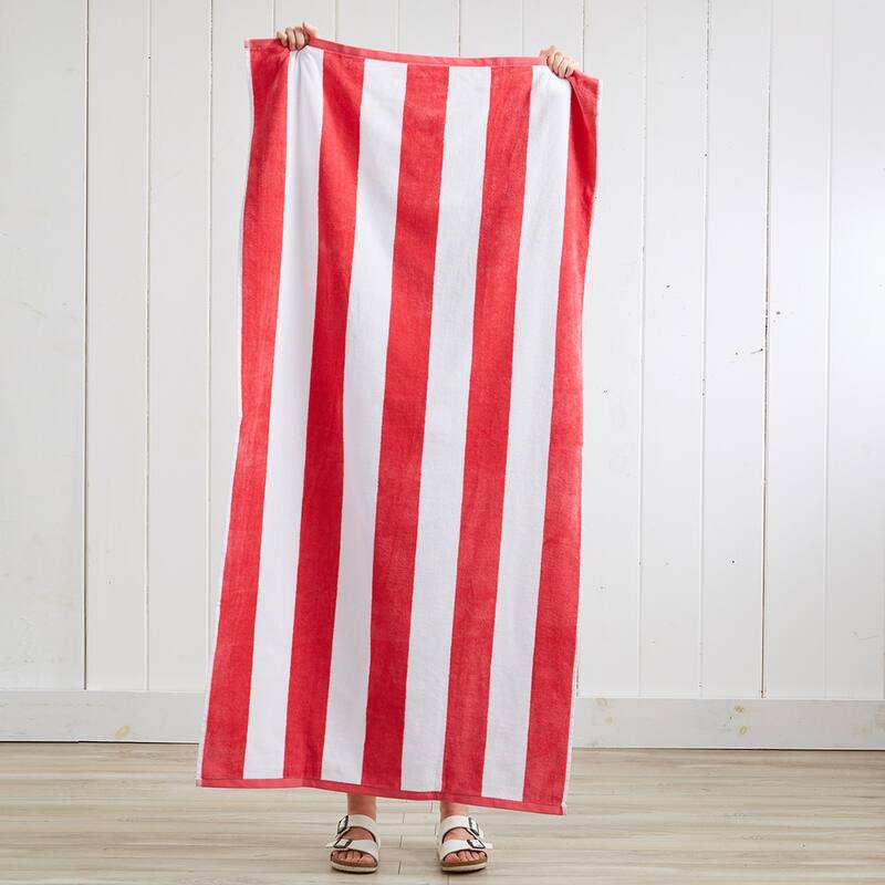 Luxurious Cotton Vibrant Colored Striped Beach Towel