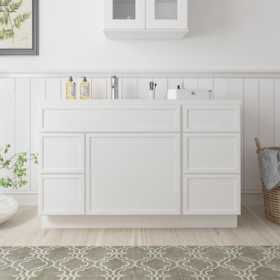 Vanity Art 51" Birch Freestanding Bathroom Vanity Cabinet without Top