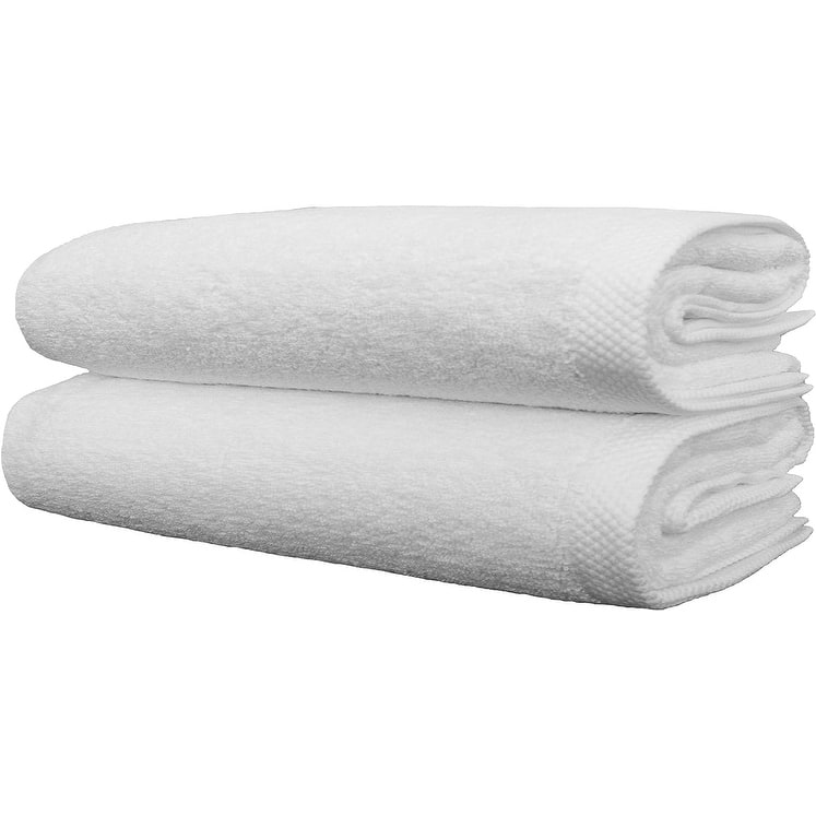 Classic Turkish Cotton Arsenal Oversized Bath Sheet Towels Set of 2 - 35 inches wide x 70 inches long - 35 inches wide x 70 inches long - White