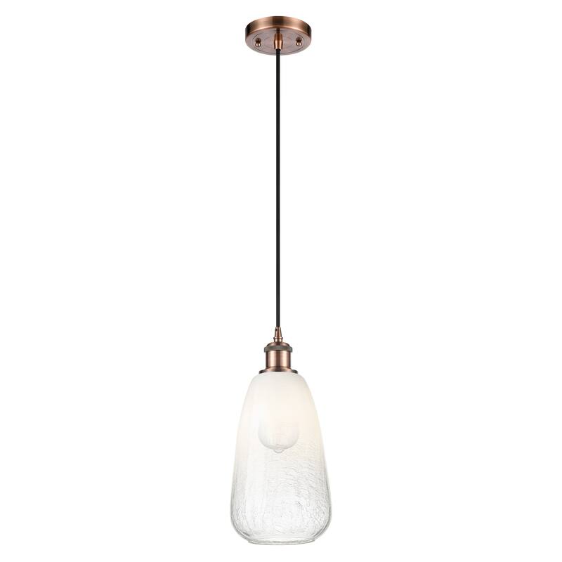 Innovations Lighting Endless Possibilities Ballston - Brookhaven Almond - 1 Light 6" Cord Hung Mini Pendant - Antique Copper/Opal
