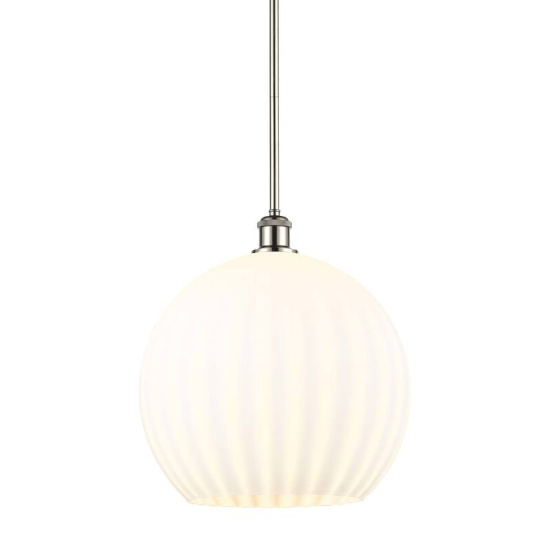 Innovations Lighting 516-1S-17-14 White Venetian Pendant White - Polished Nickel / White Venetian