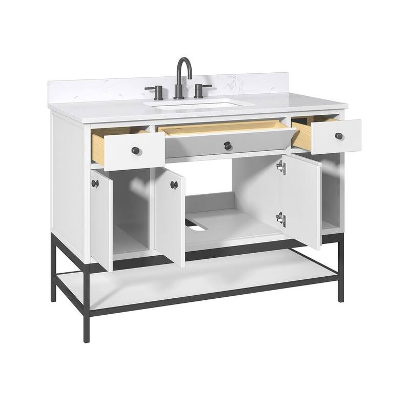 Avanity Paisley 48 in. Single Sink Vanity with Cala White Engineered Top