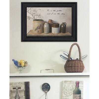 TrendyDecor4U Farmhouse "He is the Potter" Framed Print Wall Art by Billy Jacobs - Earthtone